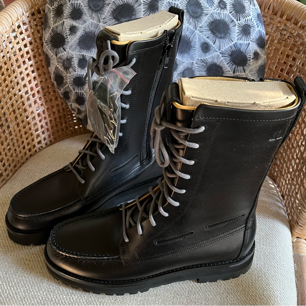 NEW open box Sperry John Legend collab tall black boots 9M mens.